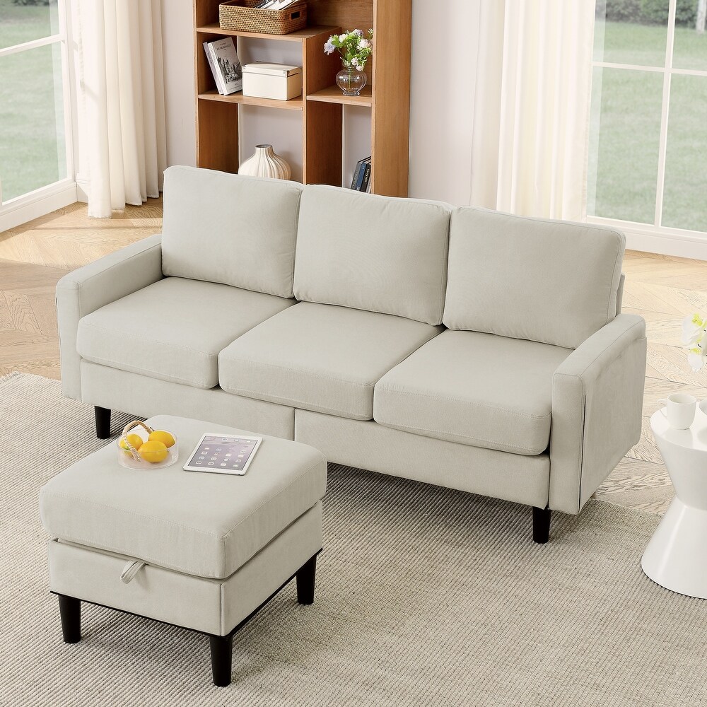 Upholstered Sectional Sofa Couch  L Shaped Couch With Storage