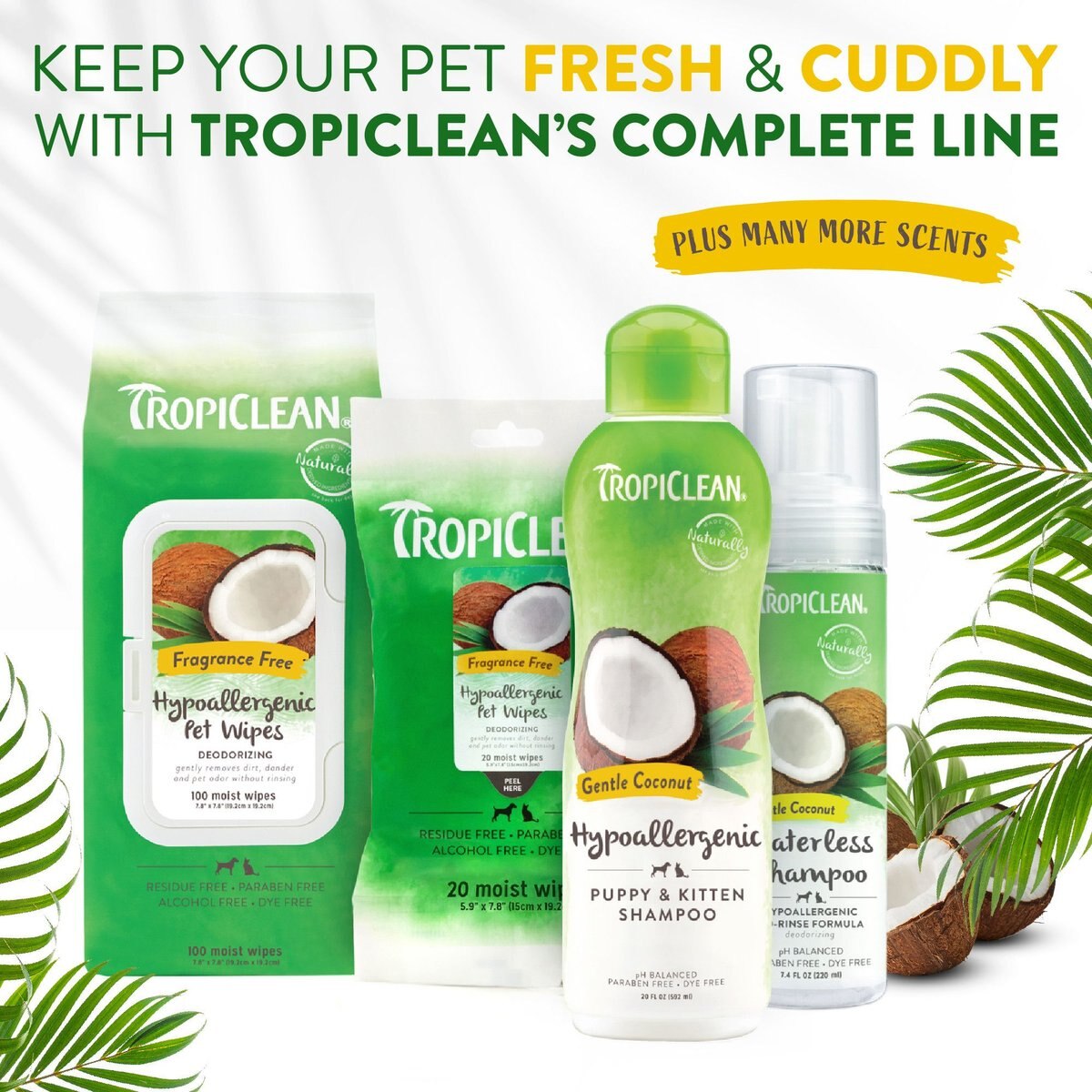 TropiClean Waterless Hypo Allergenic Dog and Cat Shampoo