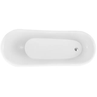 AKDY 69 in. Glossy White Fiberglass Non-Whirlpool Clawfoot Bathtub with Tub Filler Combo - Modern Stand Alone Tub BT0216-23