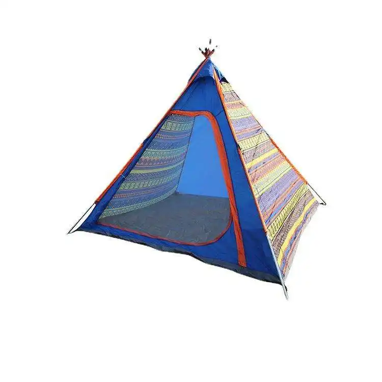 Indian style easy to build 4 5 person High quality waterproof outdoor camping shelter teepee indian fabric tents for sale