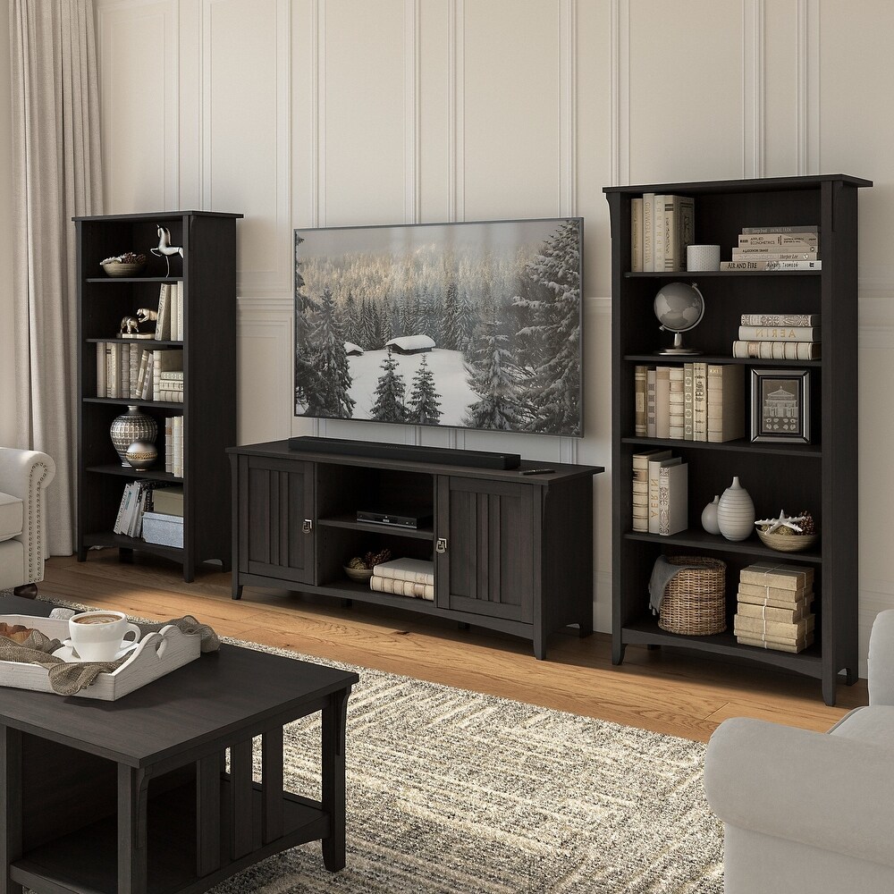 Salinas TV Stand for 70 Inch TV with Bookcases by Bush Furniture