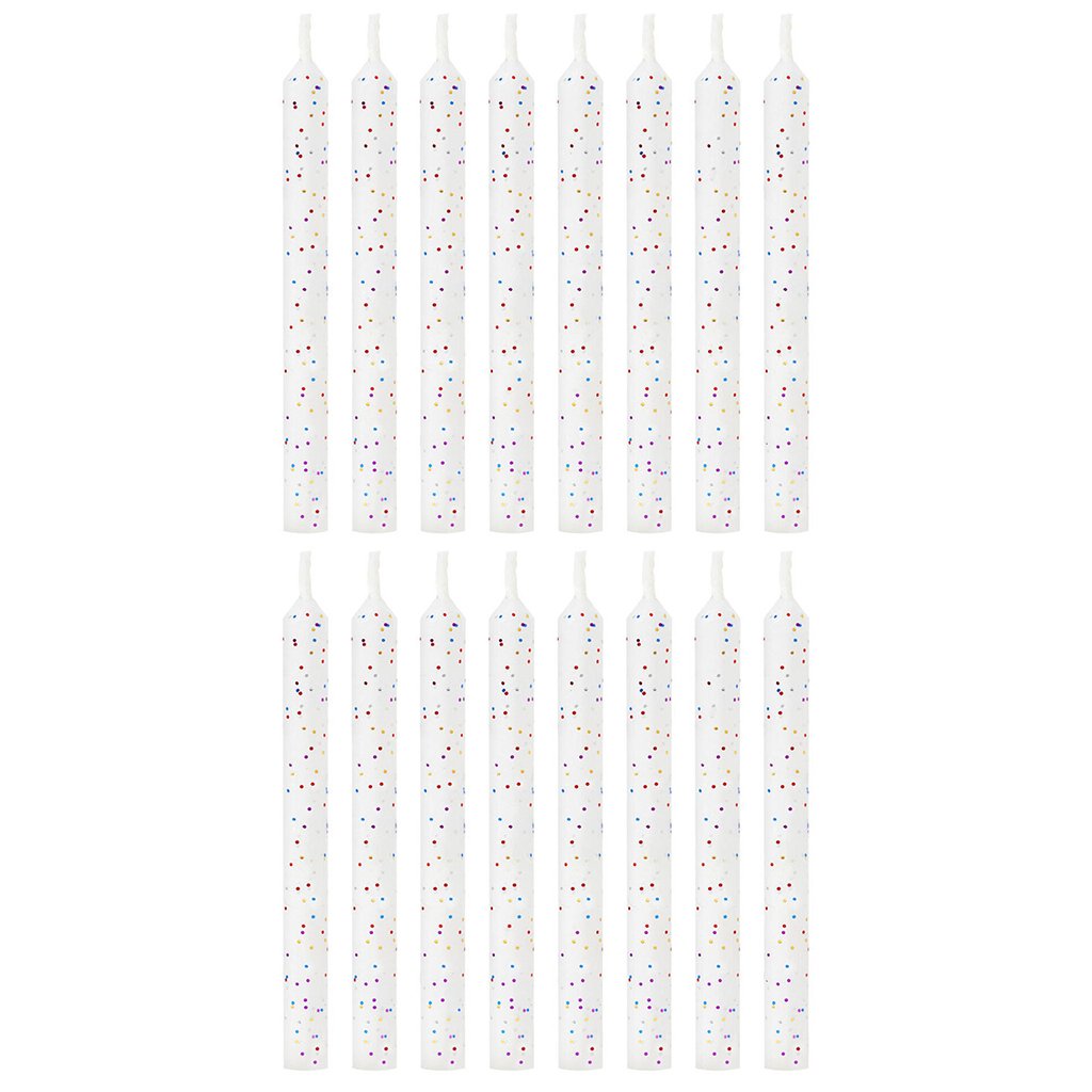 Hallmark  White With Glitter Birthday Candles, Set of 16