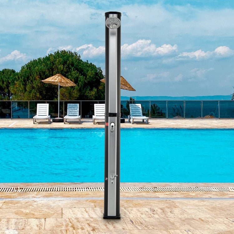 Best 7.2FT Outdoor Freestanding Solar-Heated Shower With Foot Shower