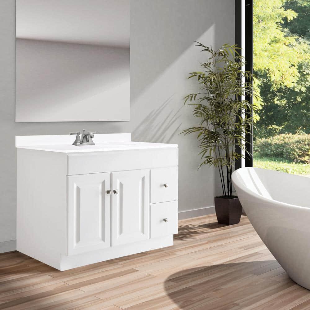 Design House Wyndham 36 in W x 18 in D Unassembled Bath Vanity Cabinet Only in White SemiGloss