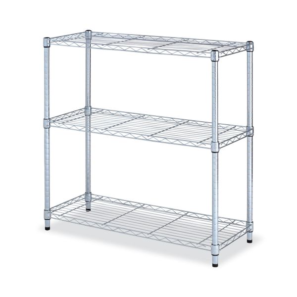 Alera Residential Wire Shelving， Three-Shelf， 36w x 14d x 36h， Silver