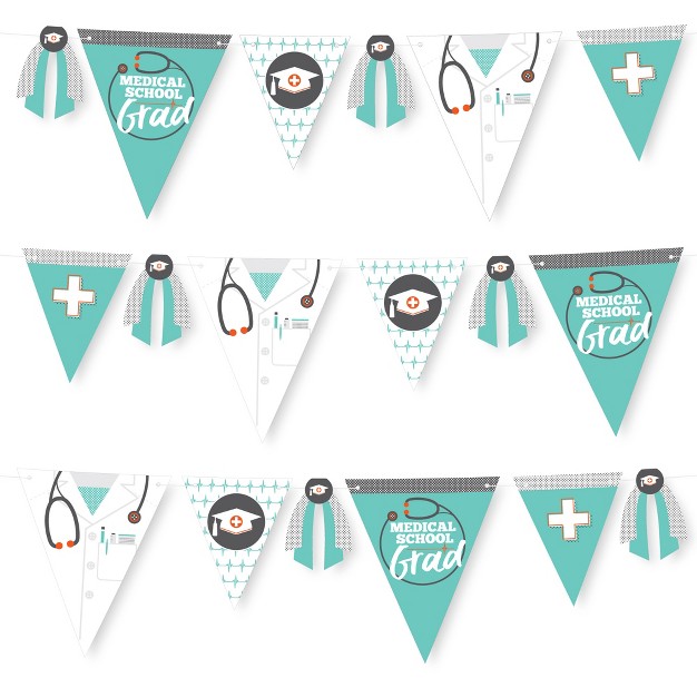 Big Dot Of Happiness 30 Piece Medical School Graduation Party Pennant Triangle Banner