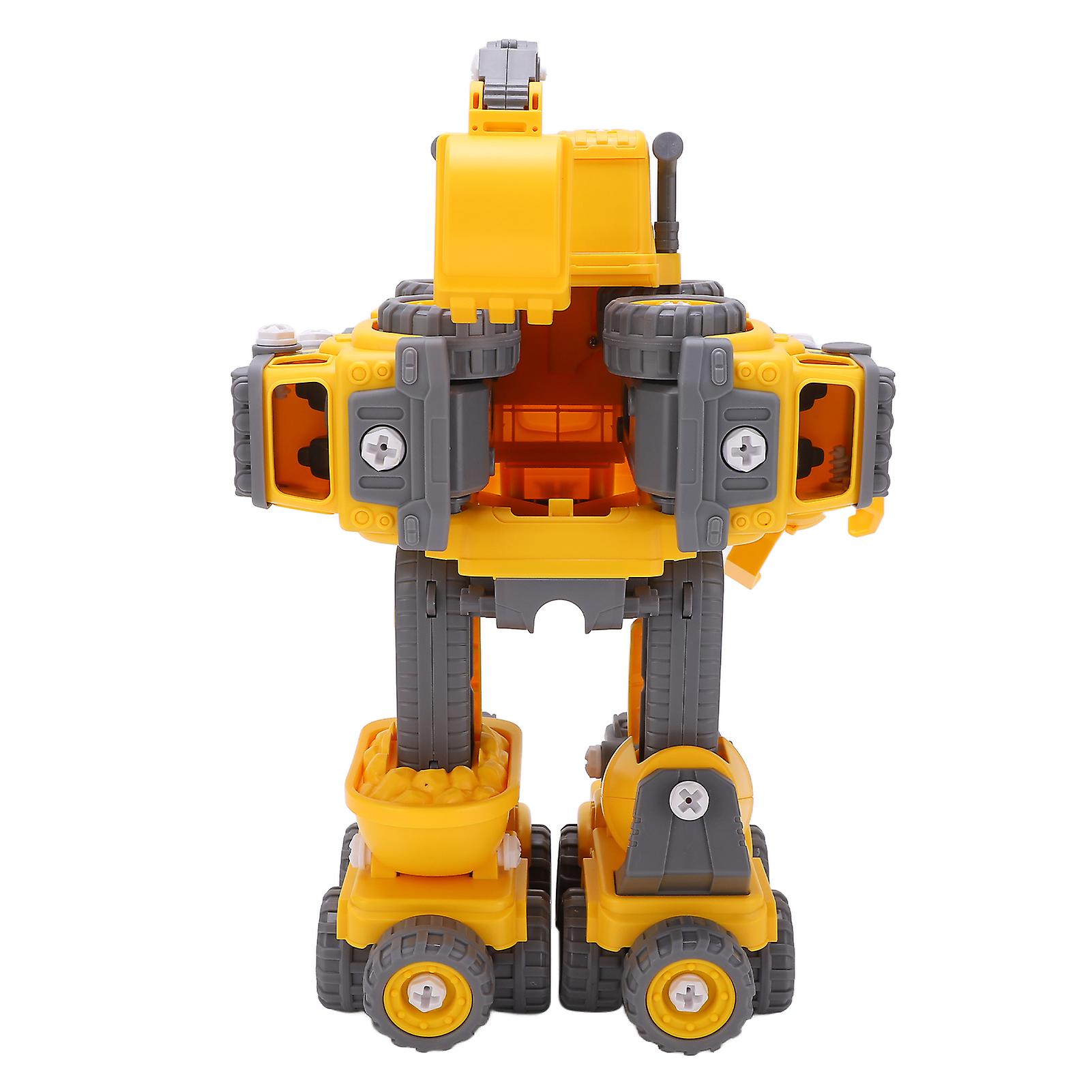 905b Diyc 5 In 1 Construction Truck Transform Into Robot Take Apart Robot Toys Vehicle Set For 3+ Year Old Boys Kids