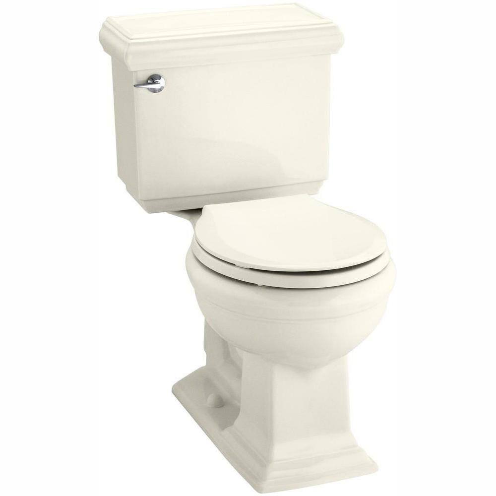 KOHLER Memoirs Classic 2-Piece 1.28 GPF Single Flush Round Toilet with AquaPiston Flushing Technology in Biscuit K-3986-96