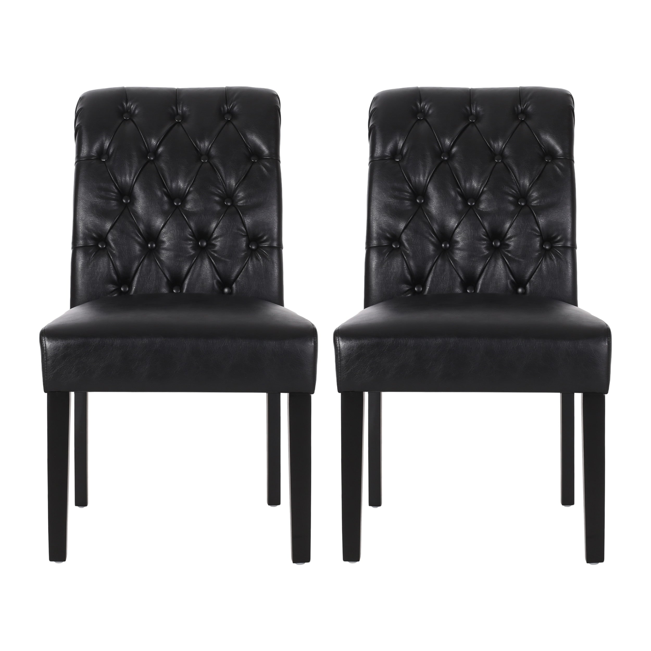 Emerson Contemporary Tufted Rolltop Dining Chairs, Set of 2