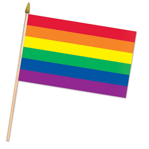 Beistle 59933 Rainbow Flag   Fabric  w/22 spear ti...