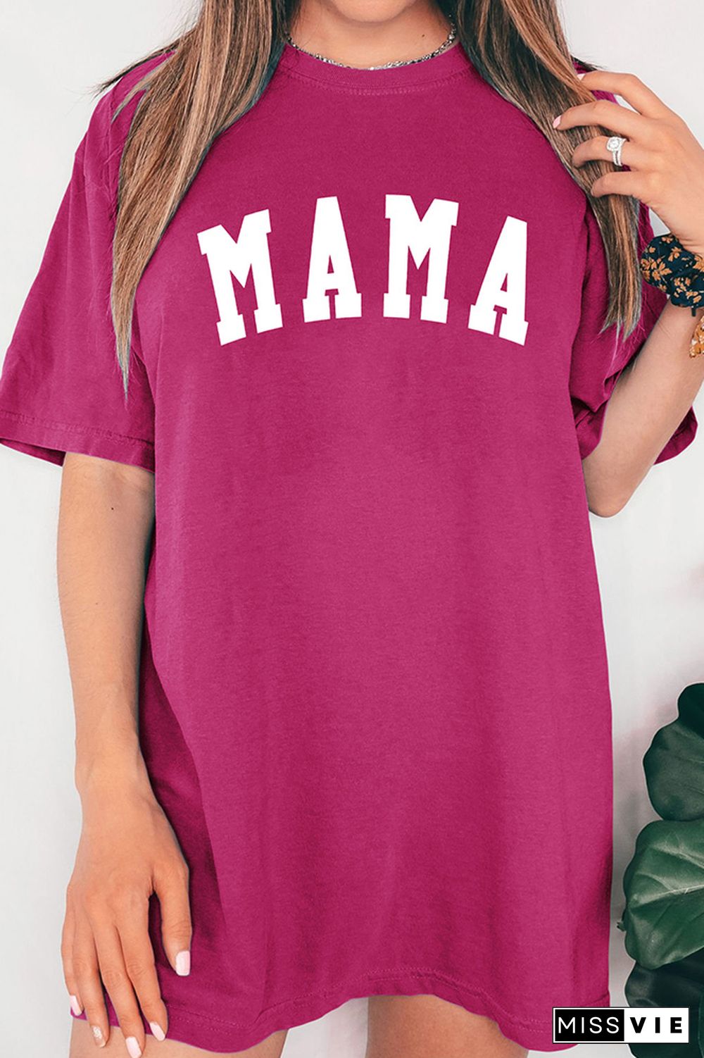 Mama Print Oversize Graphic Tee