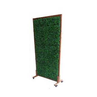 Ejoy 36 in. x 72 in. Mobile Privacy Garden Fence Divider with Artificial Grass on Both Sides and Wood Stand MobilHedgeDivider_36x72_1pc