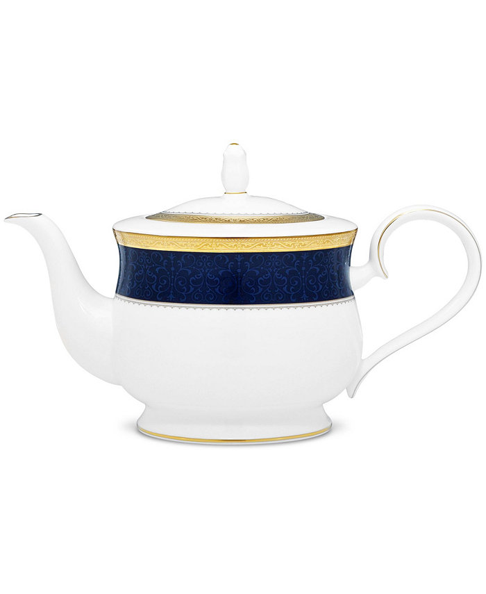 Noritake Odessa Cobalt Gold Tea Pot 43 Oz.