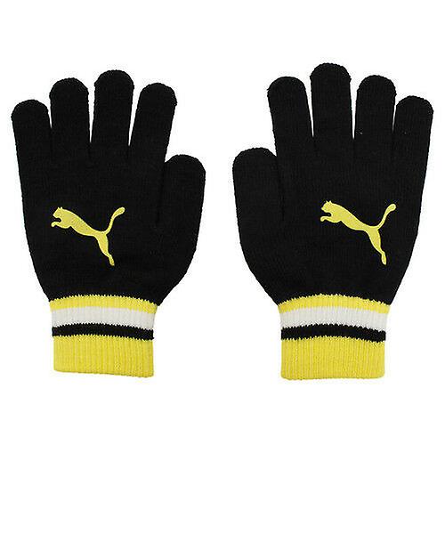 Puma Black Yellow Cat Logo Magic Unisex Gloves 041124 01 A187D