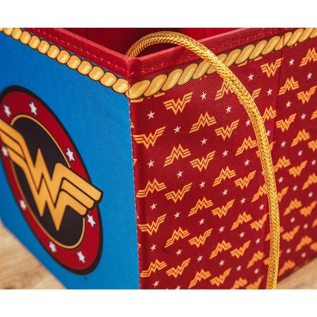 Ukonic Dc Comics Wonder Woman Logo Storage Bin Cube Organizer 11 Inches