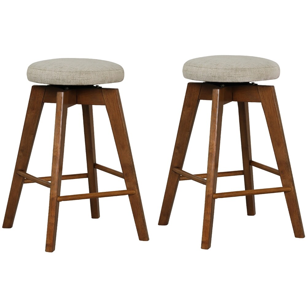 Set of 2/ 4 Swivel Bar Stools Upholstered Counter Height Chairs