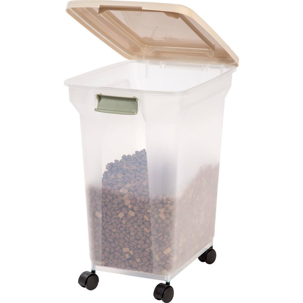 IRIS 55 Qt. Airtight Pet Food Storage in Almond 300662