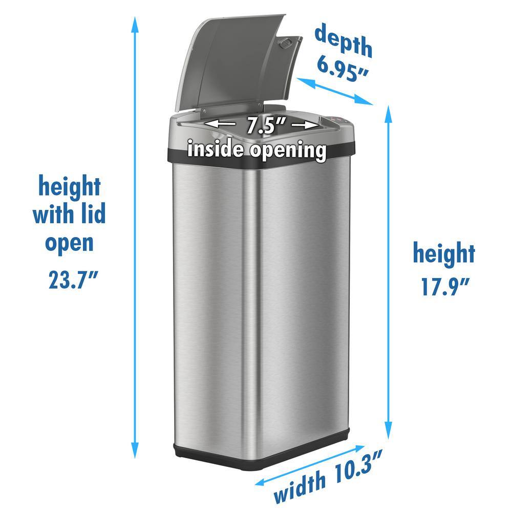 iTouchless 4 Gal. Stainless Steel Touchless Automatic Sensor Trash Can with Odor Filter and Fragrance MT04SS