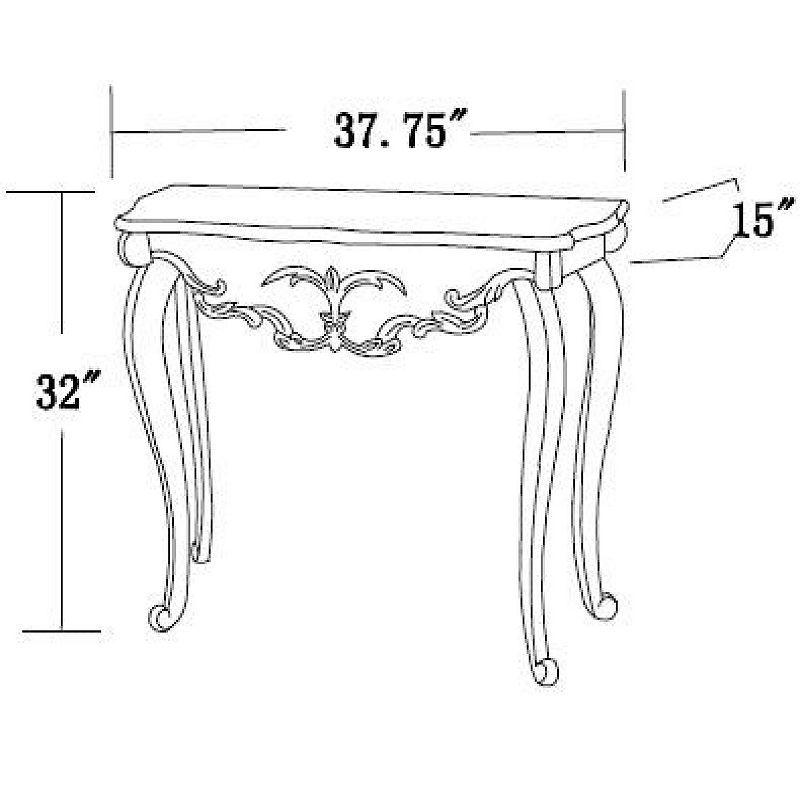 LuxenHome Vintage Off White Wood Console And Entry Table