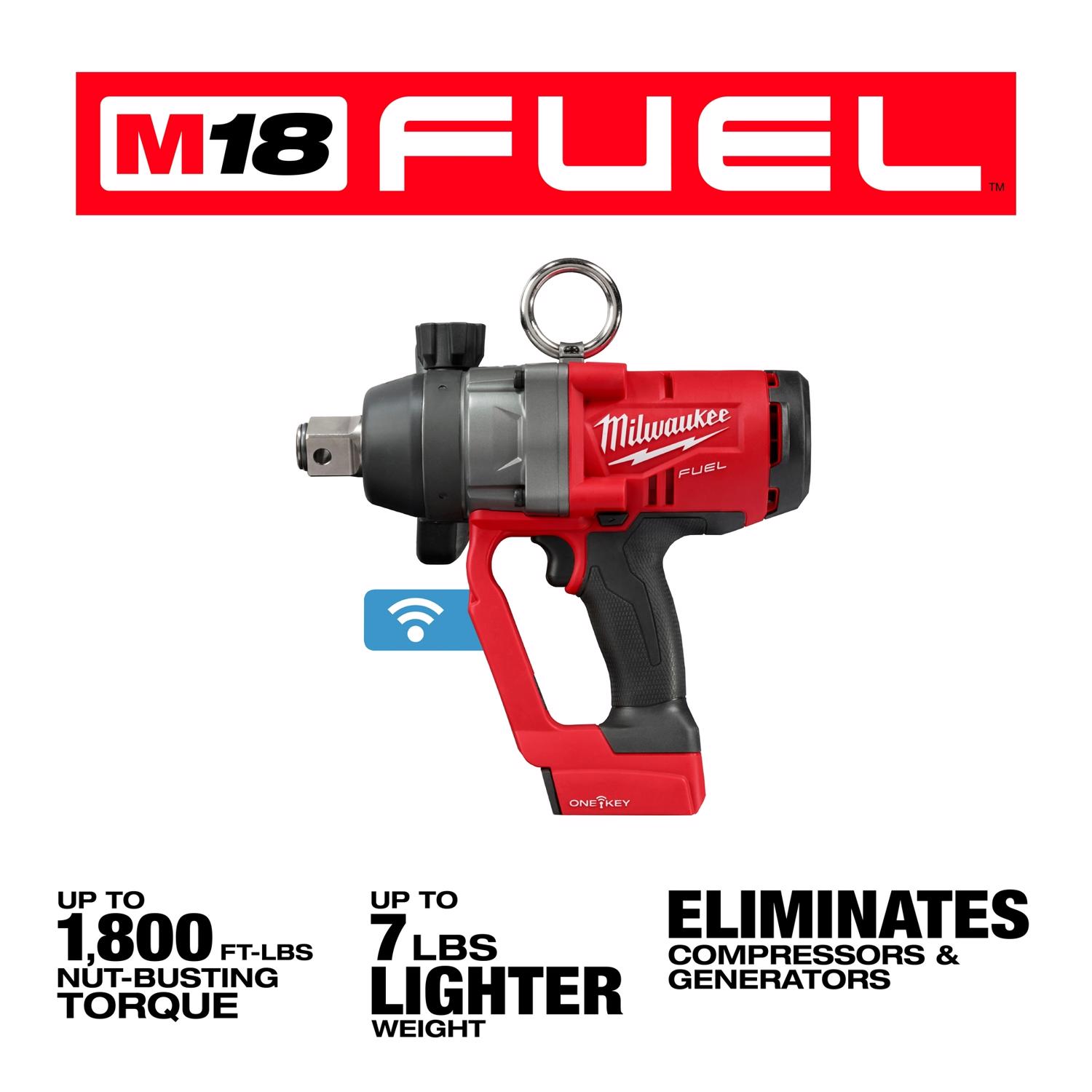 MW M18 FUEL 18 V 1 in. Cordless Brushless Impact Wrench Tool Only