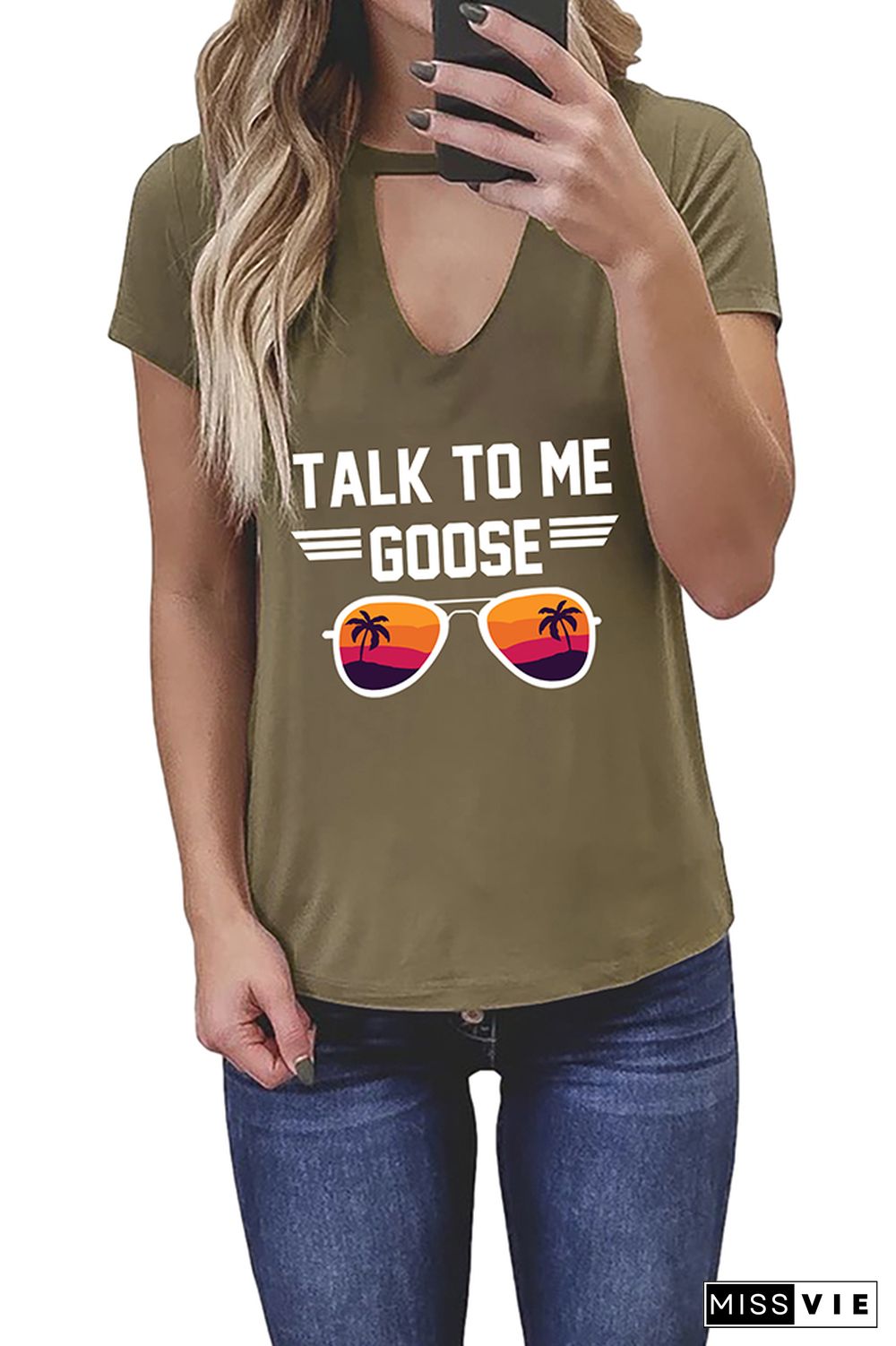 Talk To Me Goose Graphic Tees for Women Wholesale Short Sleeve T shirts Top