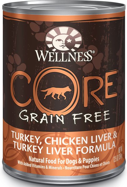 Wellness CORE Grain-Free Turkey， Chicken Liver and Turkey Liver Formula Canned Dog Food