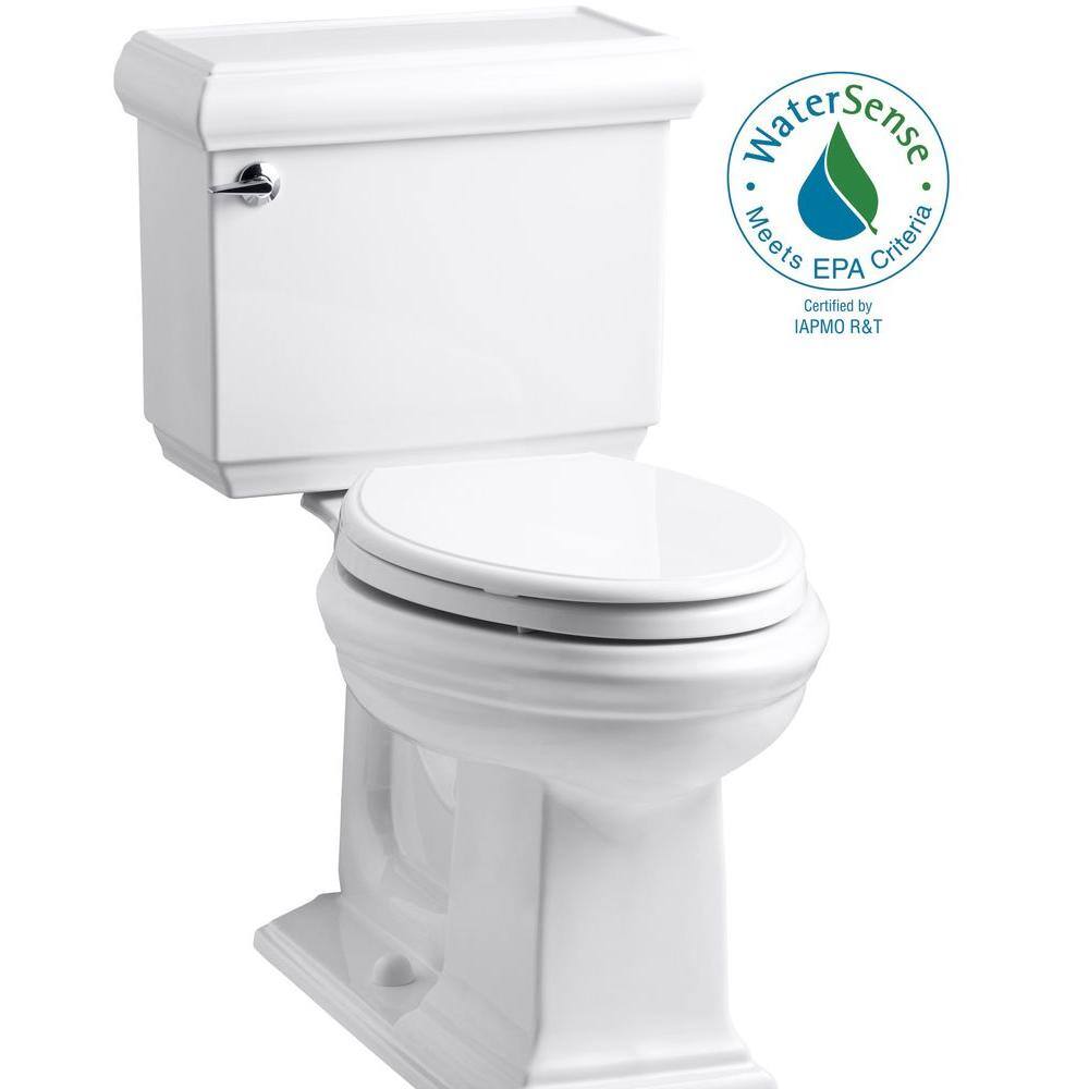 KOHLER Memoirs Classic 2-Piece 1.28 GPF Single Flush Elongated Toilet with AquaPiston Flush Technology in White K-3816-0