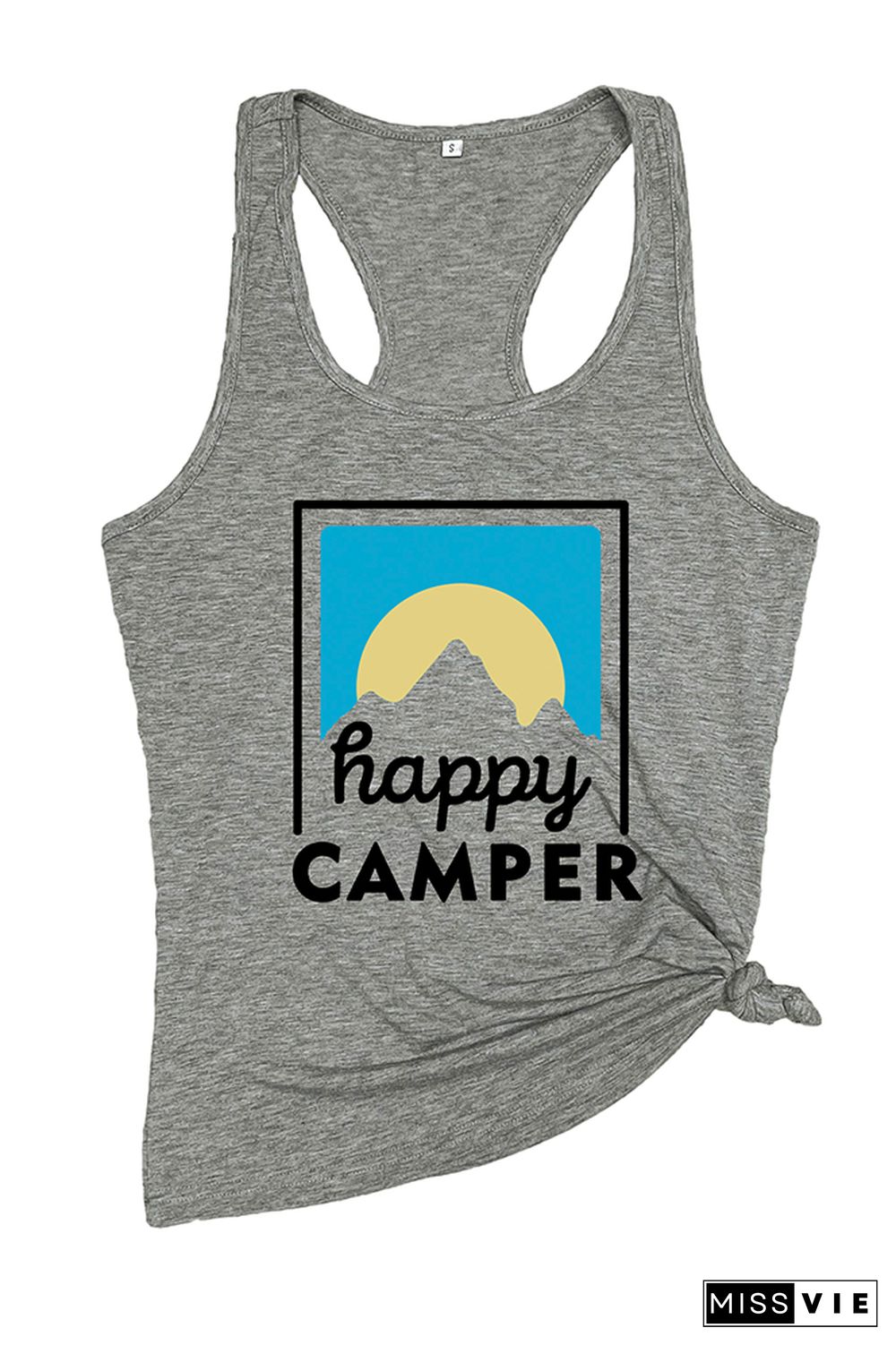 Happy Camper Printed Sleeveless Tank Top Wholesale