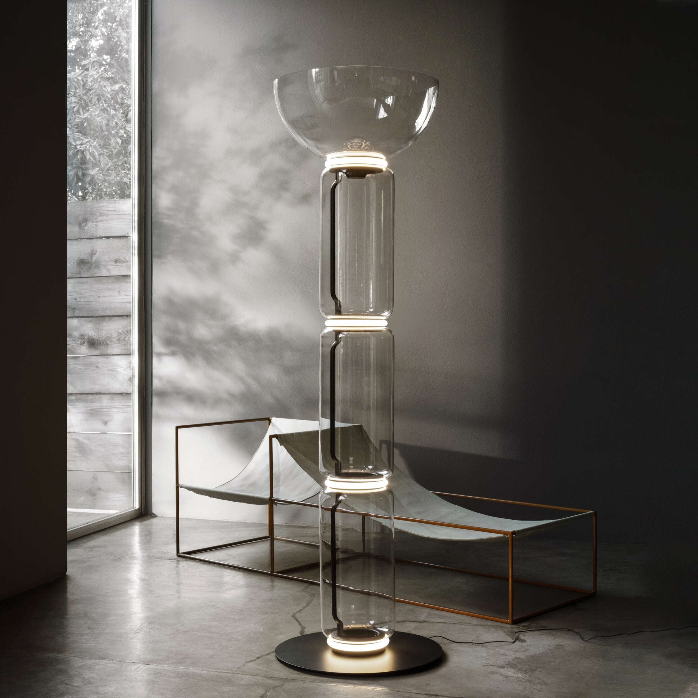 Bamboo Glass Floor Lamp