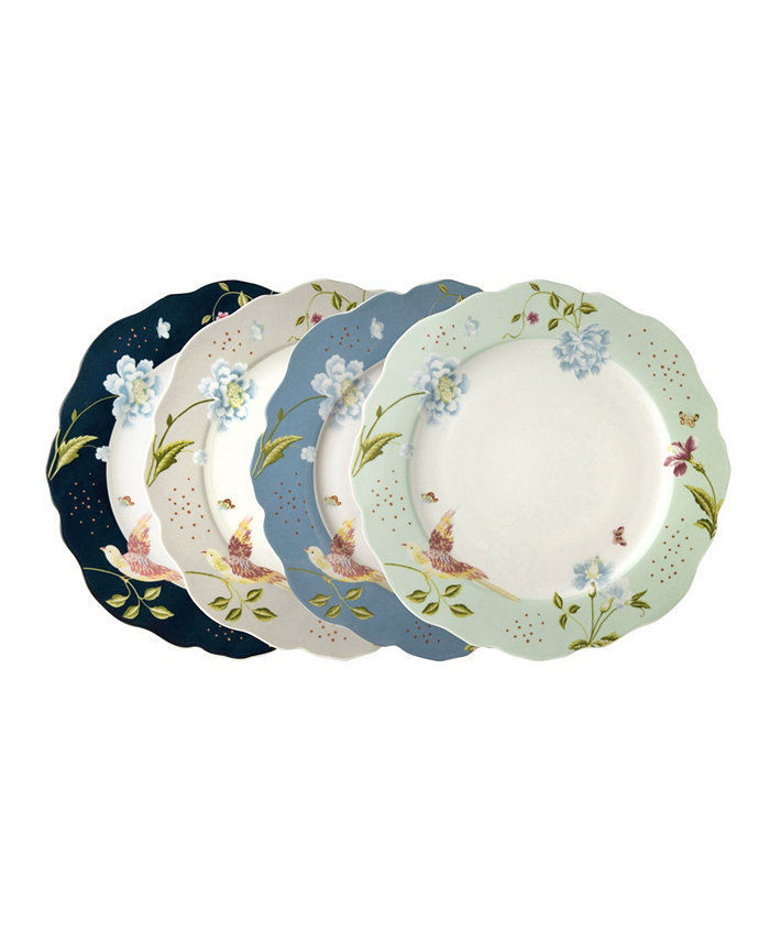 Laura Ashley Heritage Collectables Mixed Designs Irregular Plates in Gift Box Set of 4