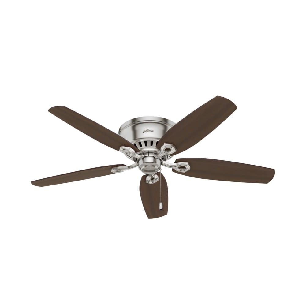 Hunter Builder Ceiling Fan 52 Brushed Nickel Brazilian Cherry ;