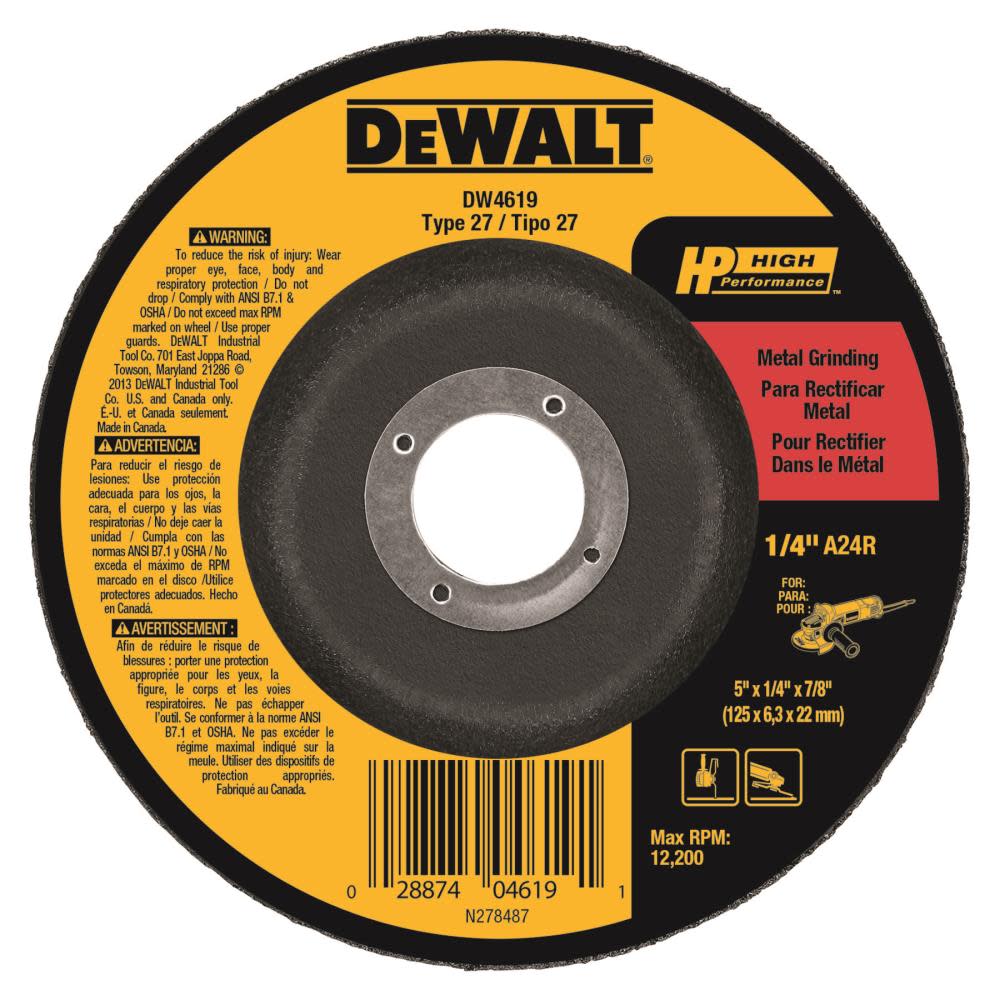 DEWALT 5X1/4 Gr Wheel Metal DW4619 from DEWALT