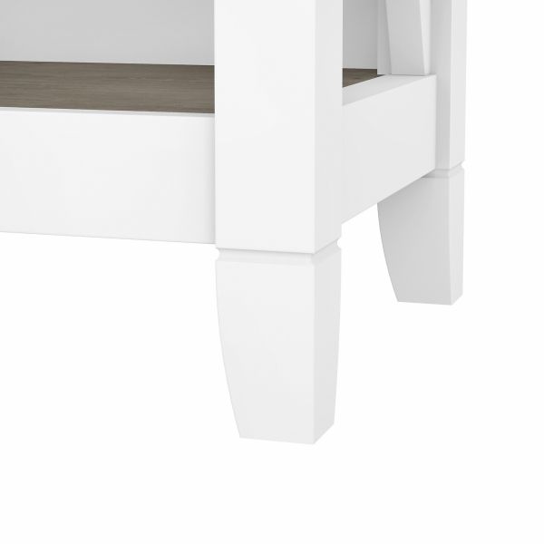 Bush Furniture Key West Tall 5 Shelf Bookcase in Pure White and Shiplap Gray