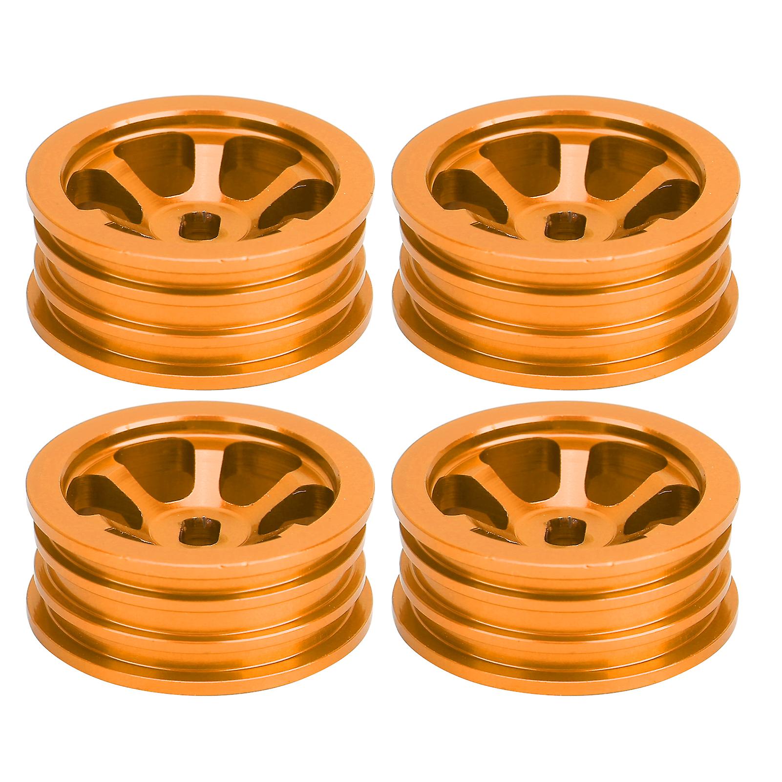 4pcs Rc Car Wheel Hub Kit Aluminium Alloy For Wltoys K989 Remote Control Cars 1/28orange