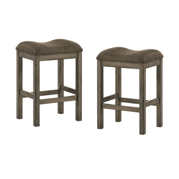 Furniture of America Tozos Chestnut Padded Counter Stool， Set of 2