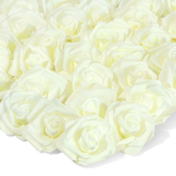 100Pack Ivory Artificial Foam Roses 3