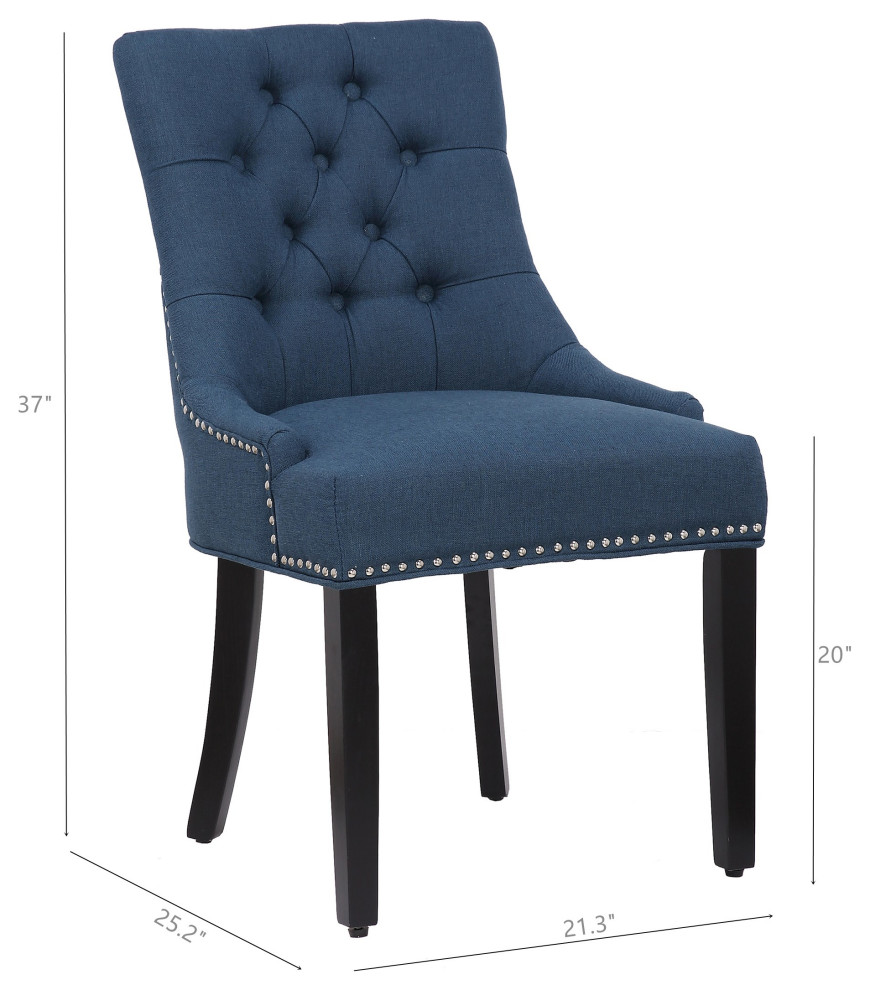 WestinTrends Upholstered Wingback Button Tufted Dining Chair  Glam Accent Chair   Transitional   Dining Chairs   by WestinTrends  Houzz