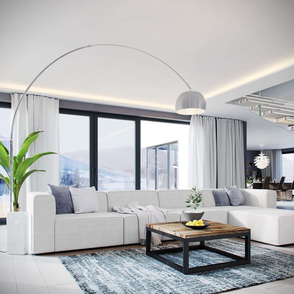 Mingle 5 Piece Upholstered Sectional Sofa Set  White   Transitional   Sectional Sofas   by BisonOffice  Houzz