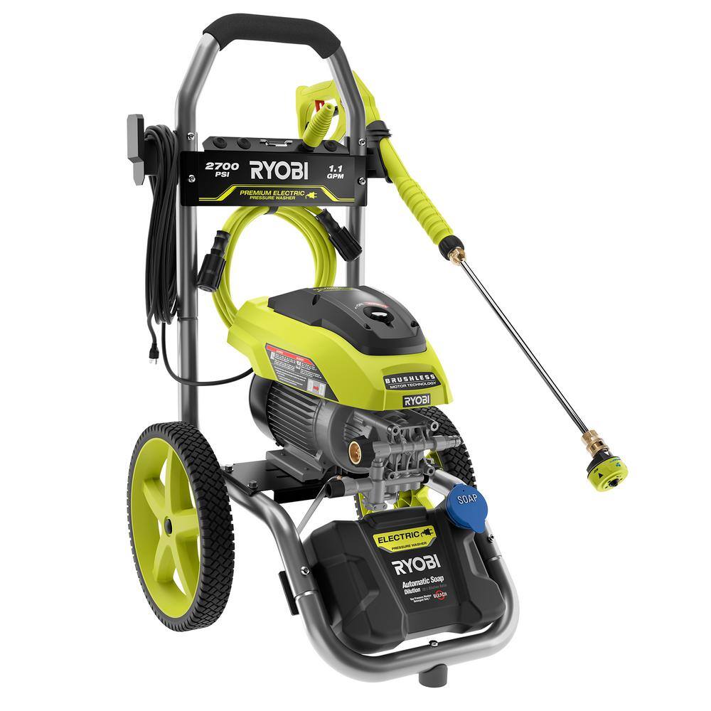 RYOBI 2700 PSI 1.1 GPM Cold Water Corded Electric Pressure Washer RY142711