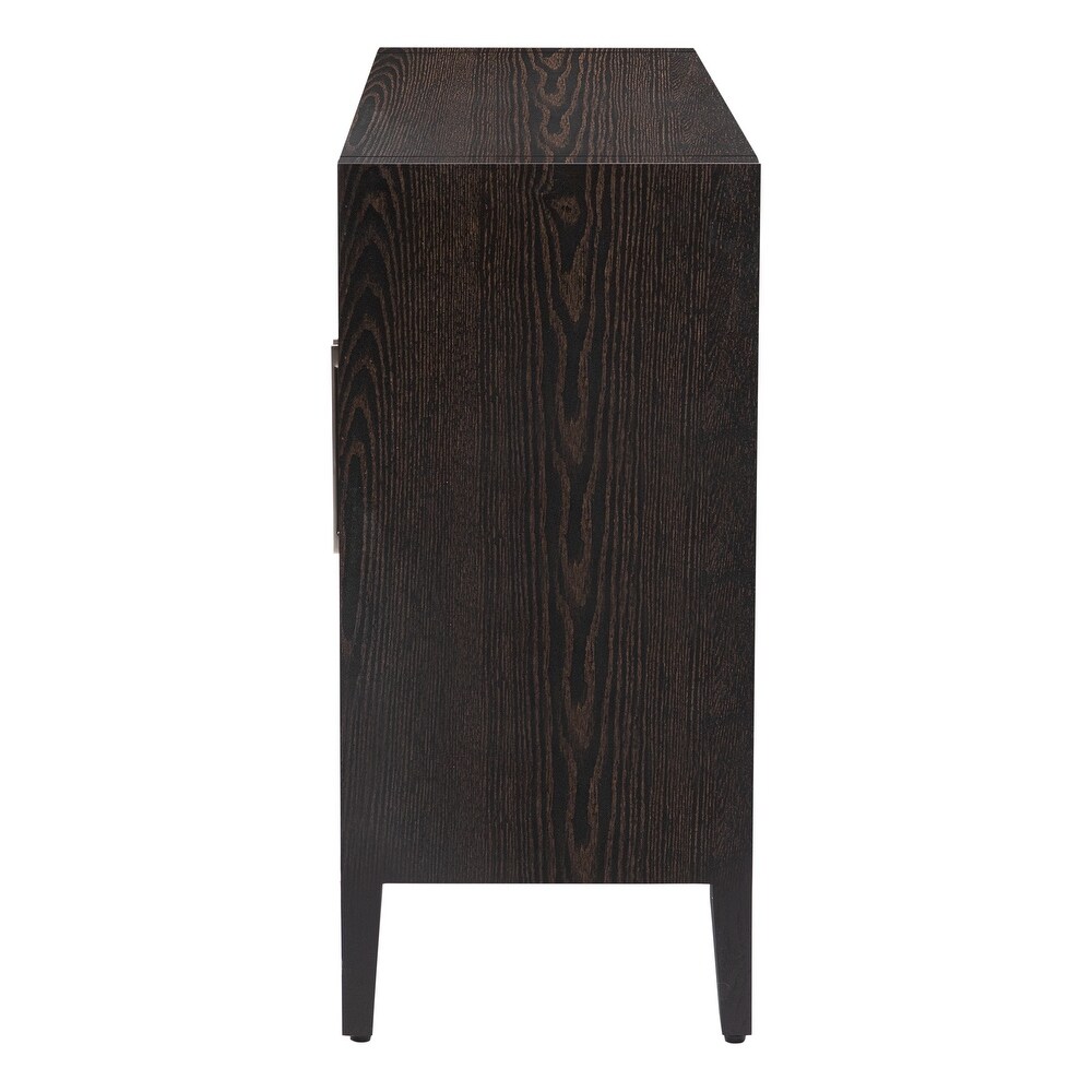 Wood Storage Cabinet with Glass Door