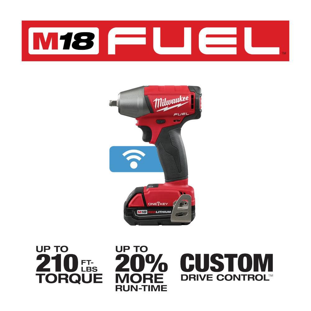 Milwaukee M18 FUEL 3/8" Compact Impact Wrench Friction Ring ONE-KEY Kit 2758-22CT from Milwaukee