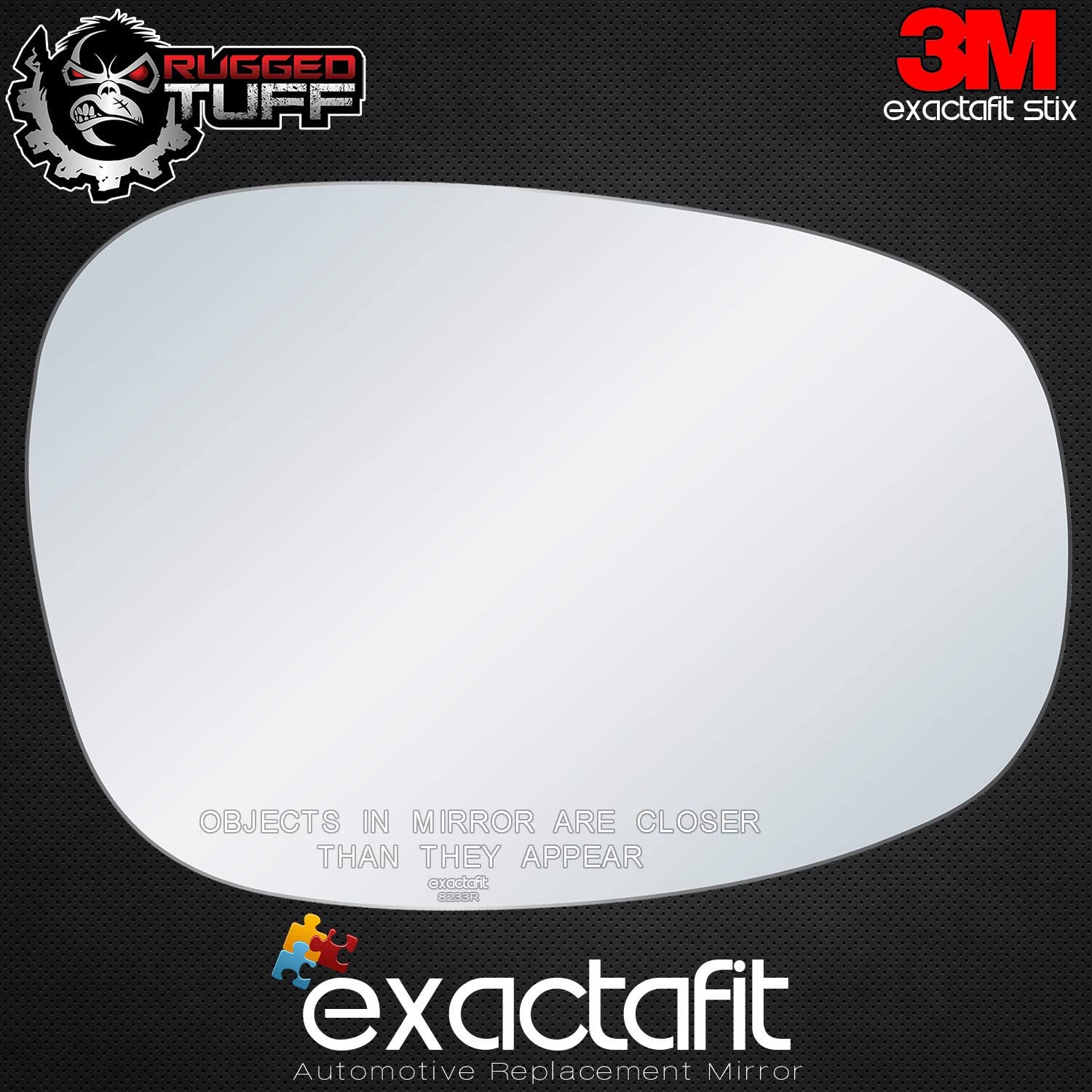 exactafit 8233R Passenger Side Mirror Right Hand Glass Replacement Fits BMW 2010-2013 1-Series， 2009-2013 3-Series， 2008-2012 M3