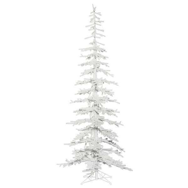 Vickerman 7.5' x 34 Flocked Kuna Pine Artificial Christmas Tree，Unlit