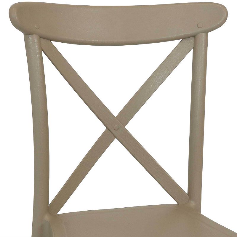 Sunnydaze Bellemead Plastic Patio Dining Chair - Coffee - Set of 2