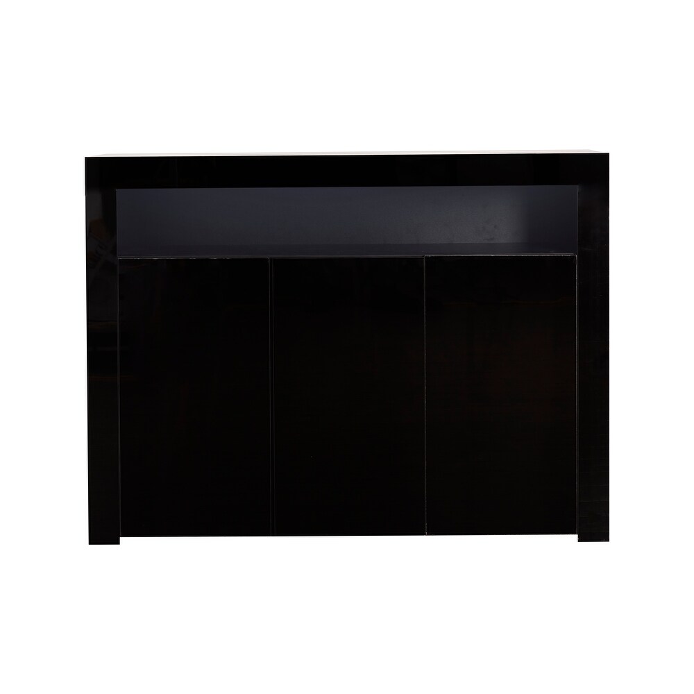 High Gloss LED Sideboard Storage Cabinet TV Stand with Multi Color Lights