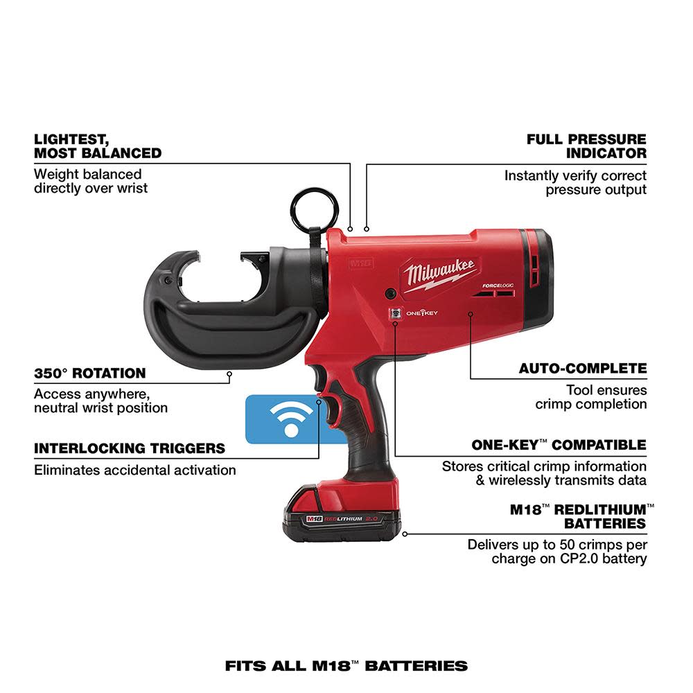 Milwaukee M18 FORCE LOGIC 12T Utility Crimper