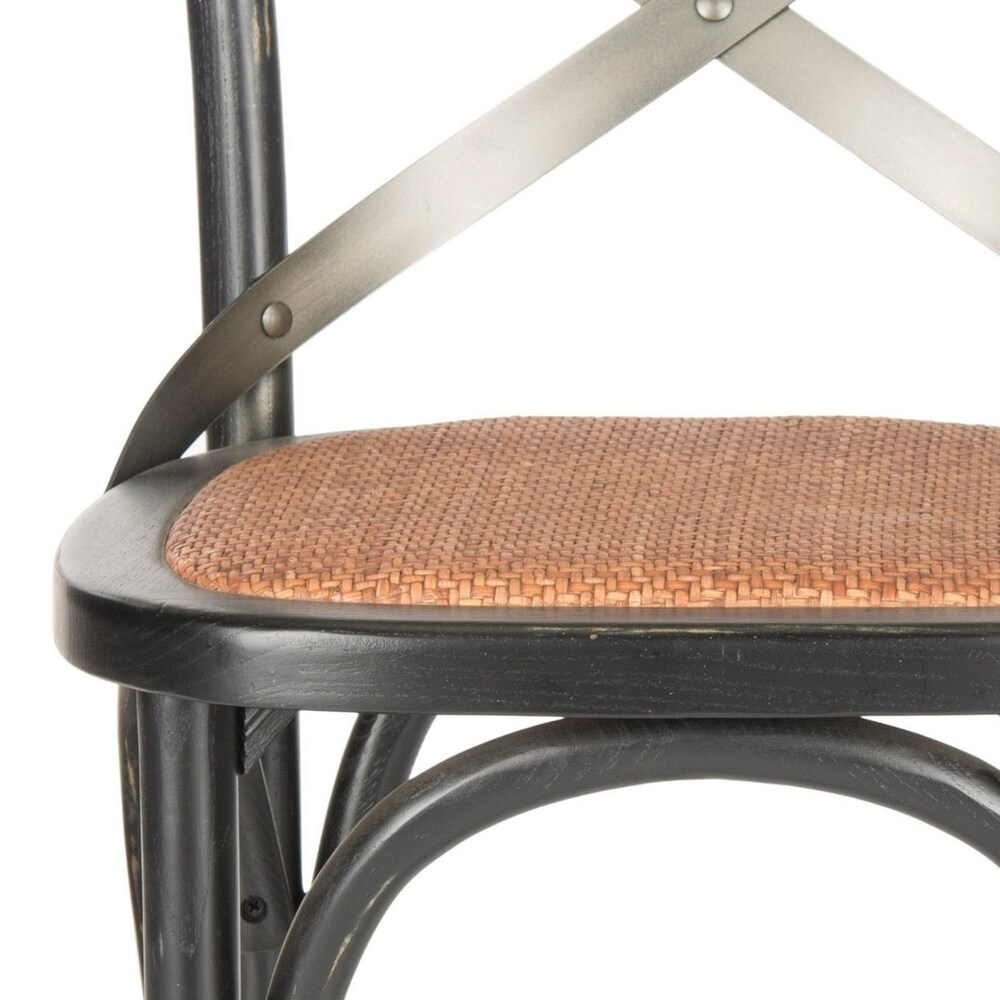 SAFAVIEH 30 inch Eleanor X Back Black Bar Stool