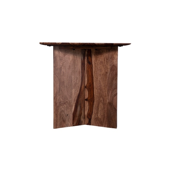 Porter Designs Cambria Transitional Solid Sheesham Wood End Table， Brown