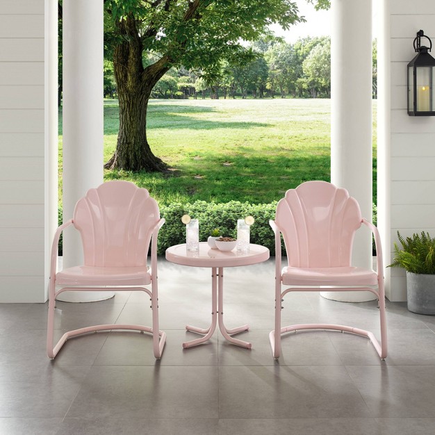 3pc Tulip Seating Set Pink Crosley