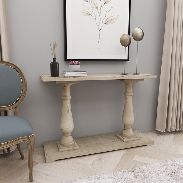 White Fir Farmhouse Console Table 32 x 48 x 14